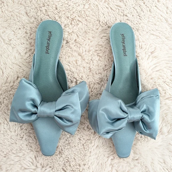 Jeffrey Campbell Ruban Satin Bow Mules 9 - Picture 8 of 8